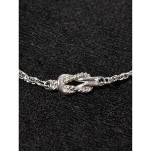 Vintage Avon Infinity Love Knot Rope Bracelet Anklet‎ 8.5 in Silver Tone